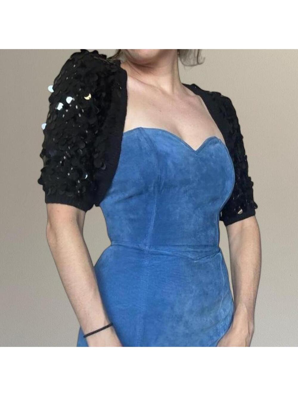 Y2K sequin crochet shrug from Say What